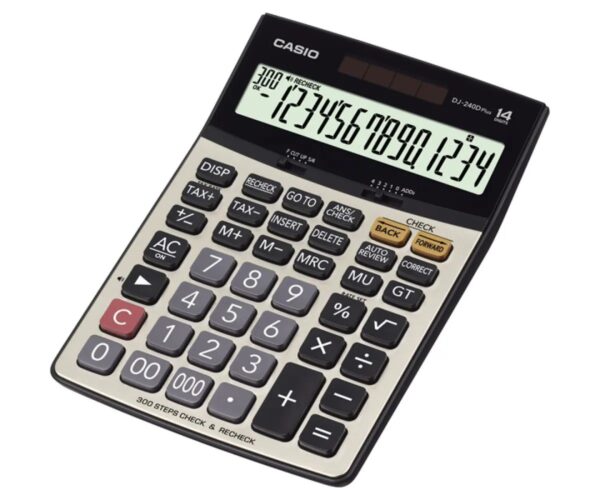 DJ-240D 14-Digit Display Calculator(Black)